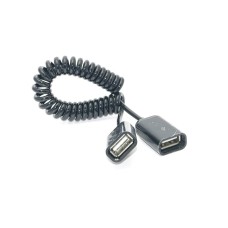 Spring Retractable Coil USB 2.0 Type A Female to Type A Female Cable Spring Retractable Coil USB 2.0 Type A Female to Type A Female Cable