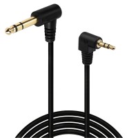 Right Angle 3.5mm TRS (M) to Right Angle 6.35mm TRS (M) Cable Right Angle 3.5mm TRS (M) to Right Angle 6.35mm TRS (M) Cable