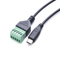 USB-C Plug to 5 Pin / Way Terminal Block, Pluggable Type Adaptor Cable USB-C Plug to 5 Pin / Way Terminal Block, Pluggable Type Adaptor Cable