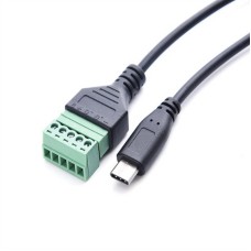 USB-C Plug to 5 Pin / Way Terminal Block, Pluggable Type Adaptor Cable USB-C Plug to 5 Pin / Way Terminal Block, Pluggable Type Adaptor Cable