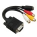 2-in-1 VGA / SVGA to S-Video and 3 RCA Composite AV TV Out Adapter 2-in-1 VGA / SVGA to S-Video and 3 RCA Composite AV TV Out Adapter