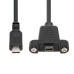 28mm pitch Panel Mount USB2.0 Mini 5Pin Female to Type-C USB-C Male Power / Data Cable 28mm pitch Panel Mount USB2.0 Mini 5Pin Female to Type-C USB-C Male Power / Data Cable