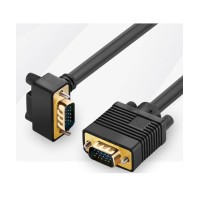 Right-Angled 90-Degree DB-15 VGA Male to Female Straight Thru Cable Right-Angled 90-Degree DB-15 VGA Male to Female Straight Thru Cable