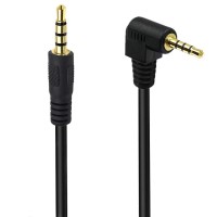 90 degree Right Angled 4-pole TRRS 3.5mm Aux Stereo Male-Male Headphone Cable