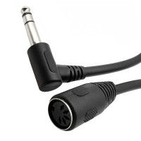 MIDI 5-Pin Din Female to 6.35mm (1/4 Inch) Male TRS Stereo Audio Cable MIDI 5-Pin Din Female to 6.35mm (1/4 Inch) Male TRS Stereo Audio Cable