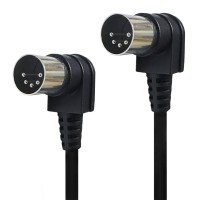 Right-Angle DIN 5-Pin MIDI male to male Cable Compatible with MIDI Keyboard, Music Gears Right-Angle DIN 5-Pin MIDI male to male Cable Compatible with MIDI Keyboard, Music Gears