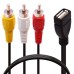 USB (Type A Female) to RCA cable / USB 2.0 A Male to 3 RCA Female Jack Audio Video AV Composite Adapter USB (Type A Female) to RCA cable / USB 2.0 A Male to 3 RCA Female Jack Audio Video AV Composite Adapter