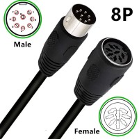 8 Pin DIN Male Plug to 8 Pin DIN Female Cable 8 Pin DIN Male Plug to 8 Pin DIN Female Cable