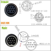 90 Degree Right Angle male to Straight Female 10PIN S-Video (Separate Video) Cable 90 Degree Right Angle male to Straight Female 10PIN S-Video (Separate Video) Cable