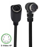 90 Degree Right Angle male to Straight Female 4PIN S-Video (Separate Video) Cable 90 Degree Right Angle male to Straight Female 4PIN S-Video (Separate Video) Cable