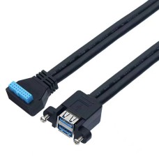 USB3.0 20Pin Female to Dual Port USB 3.0 A Female Panel Cable USB3.0 20Pin Female to Dual Port USB 3.0 A Female Panel Cable