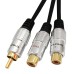 Short RCA Male Plug to 2 RCA Female Jack Stereo adapter cable Short RCA Male Plug to 2 RCA Female Jack Stereo adapter cable