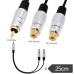 Short RCA Male Plug to 2 RCA Female Jack Stereo adapter cable Short RCA Male Plug to 2 RCA Female Jack Stereo adapter cable