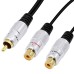 Short RCA Male Plug to 2 RCA Female Jack Stereo adapter cable Short RCA Male Plug to 2 RCA Female Jack Stereo adapter cable