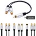 Short RCA Male Plug to 2 RCA Female Jack Stereo adapter cable Short RCA Male Plug to 2 RCA Female Jack Stereo adapter cable