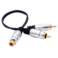 Short RCA female jack to 2 RCA male plug Stereo adapter cable Short RCA female jack to 2 RCA male plug Stereo adapter cable