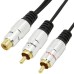 Short RCA female jack to 2 RCA male plug Stereo adapter cable Short RCA female jack to 2 RCA male plug Stereo adapter cable