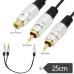 Short RCA female jack to 2 RCA male plug Stereo adapter cable Short RCA female jack to 2 RCA male plug Stereo adapter cable