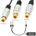 Short RCA Female Jack to 2 RCA Female Jack Stereo adapter cable
