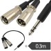 1/4" 6.35mm Stereo Plug To 3 Pin XLR Male*2 Microphone Mic Audio Cable 1/4" 6.35mm Stereo Plug To 3 Pin XLR Male*2 Microphone Mic Audio Cable