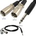 1/4" 6.35mm Stereo Plug To 3 Pin XLR Male*2 Microphone Mic Audio Cable 1/4" 6.35mm Stereo Plug To 3 Pin XLR Male*2 Microphone Mic Audio Cable