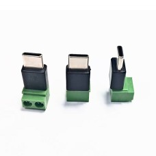 USB-C Plug to 2 Pin / Way Terminal Block, Pluggable Type Adaptor USB-C Plug to 2 Pin / Way Terminal Block, Pluggable Type Adaptor