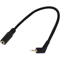 4 Pole TRRS 2.5mm 90 Degree Right Angle Audio Cable Male to 4 Pole TRRS 3.5mm Female Aux Stereo Audio Cable 4 Pole TRRS 2.5mm 90 Degree Right Angle Audio Cable Male to 4 Pole TRRS 3.5mm Female Aux Stereo Audio Cable