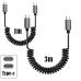 Retractable Tangle-Free Coiled USBC-C to USB-C Charge Cable for Smartphones / iPhone Retractable Tangle-Free Coiled USBC-C to USB-C Charge Cable for Smartphones / iPhone