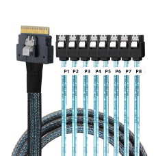 Slimline SAS 4.0 SFF-8654 8i 74Pin Host Raid to 8x SATA 7-Pin Fanout Splitter Cable Slimline SAS 4.0 SFF-8654 8i 74Pin Host Raid to 8x SATA 7-Pin Fanout Splitter Cable