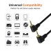 4-pole TRRS 3.5mm Aux Stereo Right Angled Male to Right Angled Male Headphone Cable