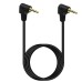4-pole TRRS 3.5mm Aux Stereo Right Angled Male to Right Angled Male Headphone Cable