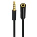 Coiled Spring Retractable 3.5mm 4 Pole TRRS 1/8" male to Female Stereo Cable