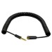 Coiled Spring Retractable 3.5mm 4 Pole TRRS 1/8" male to Female Stereo Cable