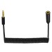Coiled Spring Retractable 3.5mm 4 Pole TRRS 1/8" male to Female Stereo Cable