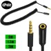 Coiled Spring Retractable 3.5mm 4 Pole TRRS 1/8" male to Female Stereo Cable