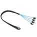 Slimline SAS 4.0 SFF-8654 4i 38 Pin Host to SATA 7 Pin X4 Target Hard Disk Server Data Transmission Cable Array Drive Cable for Computer Slimline SAS 4.0 SFF-8654 4i 38 Pin Host to SATA 7 Pin X4 Target Hard Disk Server Data Transmission Cable Array Drive Cable for Computer