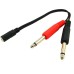 3.5mm 1/8" Aux Stereo Audio (TRS) Female to Dual 1/4 Inch 6.35mm Mono TS Male Y Splitter Cable 3.5mm 1/8" Aux Stereo Audio (TRS) Female to Dual 1/4 Inch 6.35mm Mono TS Male Y Splitter Cable