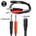 3.5mm 1/8" Aux Stereo Audio (TRS) Female to Dual 1/4 Inch 6.35mm Mono TS Male Y Splitter Cable 3.5mm 1/8" Aux Stereo Audio (TRS) Female to Dual 1/4 Inch 6.35mm Mono TS Male Y Splitter Cable