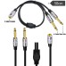 1/8" 3.5mm Aux Stereo Audio (TRS) Female to Dual 1/4" 6.35mm Mono TS Male Y Splitter Cable 1/8" 3.5mm Aux Stereo Audio (TRS) Female to Dual 1/4" 6.35mm Mono TS Male Y Splitter Cable