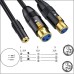 3.5mm 1/8" TRS Audio Stereo Jack to Dual XLR Female Microphone Splitter Cable 3.5mm 1/8" TRS Audio Stereo Jack to Dual XLR Female Microphone Splitter Cable