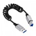 Coiled USB A to USB 3.0 Type-B Male Cable for Printers / Hard Drives / External Disk Enclosures Coiled USB A to USB 3.0 Type-B Male Cable for Printers / Hard Drives / External Disk Enclosures
