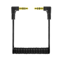 Dual Right Anlge 3.5mm TRS Coiled Audio Cable for Microphones, Headphones, Rodes, DJI Dual Right Anlge 3.5mm TRS Coiled Audio Cable for Microphones, Headphones, Rodes, DJI