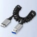 Coiled USB A to USB 3.0 Micro Male Cable for Smartphones / Hard Drives / External Disk Enclosures Coiled USB A to USB 3.0 Micro Male Cable for Smartphones / Hard Drives / External Disk Enclosures