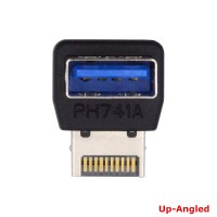 90 Degree Right Angle USB 3.1 Front Panel Header Male Type-E to USB 3.0 Type-A Female Motherboard Extension Data Adapter 90 Degree Right Angle USB 3.1 Front Panel Header Male Type-E to USB 3.0 Type-A Female Motherboard Extension Data Adapter