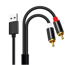 Nylon Braided USB-A to Dual RCA Stereo Audio Cable / Splitter Nylon Braided USB-A to Dual RCA Stereo Audio Cable / Splitter