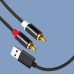 Nylon Braided USB-A to Dual RCA Stereo Audio Cable / Splitter Nylon Braided USB-A to Dual RCA Stereo Audio Cable / Splitter