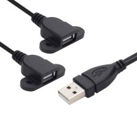 USB 2.0 Male to Dual Female Charging Extension Cable (Desk-top or under desk mounted) USB 2.0 Male to Dual Female Charging Extension Cable (Desk-top or under desk mounted)
