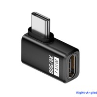90 Degree USB C to USB C Male to Female (USB 5.0 Type C, 80Gbps, 240W, 16K) Adapter 90 Degree USB C to USB C Male to Female (USB 5.0 Type C, 80Gbps, 240W, 16K) Adapter