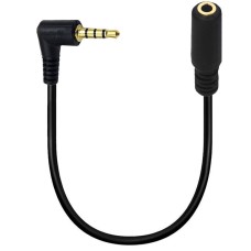 Right Angle 3.5mm 4 Pole Male to 3 Pole Female Stereo Headset Extension Cable for Phones, Headphones, Speakers, Tablets, PCs, MP3 Players and More Right Angle 3.5mm 4 Pole Male to 3 Pole Female Stereo Headset Extension Cable for Phones, Headphones, Speakers, Tablets, PCs, MP3 Players and More