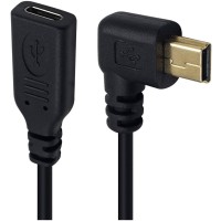Right-Angle USB Mini Male to USB-C female Adapter Cable - Low-Profile Charging & Data Sync Right-Angle USB Mini Male to USB-C female Adapter Cable - Low-Profile Charging & Data Sync